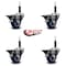 Service Caster 3'' Blue Poly Swivel 3/4'' Expanding Stem Caster Set with Brake, 4PK SCC-EX20S314-PPUB-BLUE-PLB-34-4 - alternate 4